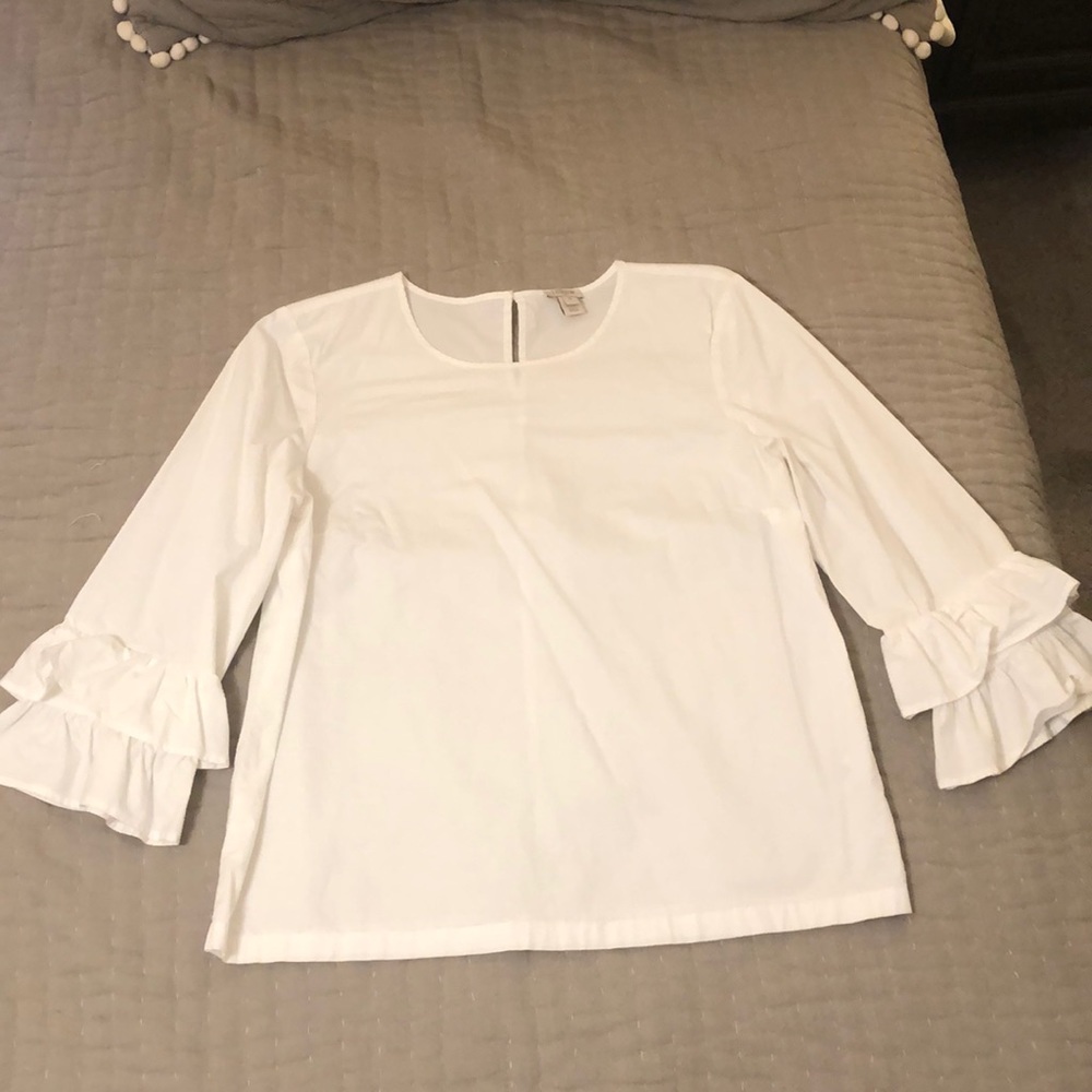 J Crew ruffle 3/4 sleeve blouse